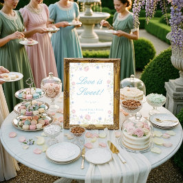 Convites Sinal de Tratamento Floral Regency "O Amor é Doce"