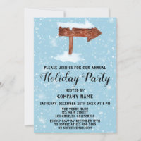 Sinal de Wooden White Snow Blue Company Foliday Pa