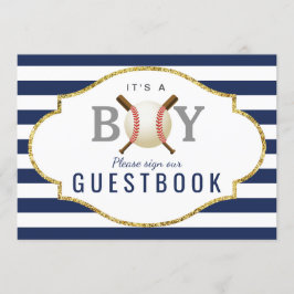 Convites Sinal do Livro Convidado | Chá de fraldas Baseball