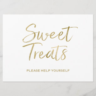 Convites Sinal "Doce Ameaças"  Na moda Dourado Carta