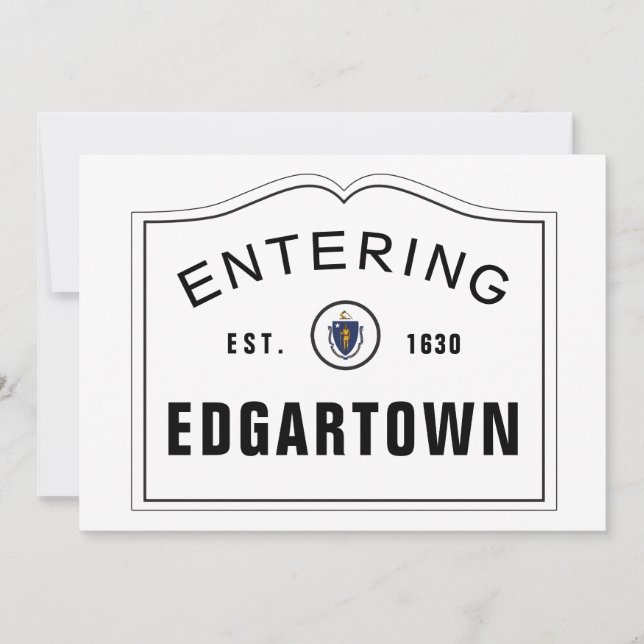 Convites Sinal entrando de Massachusetts da cidade (Frente)