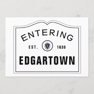 Convites Sinal entrando de Massachusetts da cidade