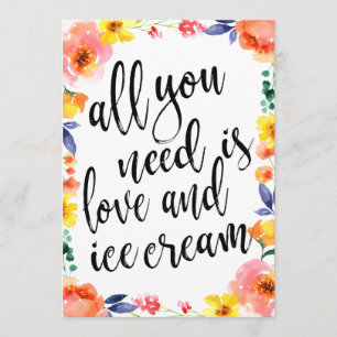 Convites Sinal floral acessível de estação de sorvete
