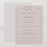 Sinal Infinito Casamento Dourado de Cinza Dusty