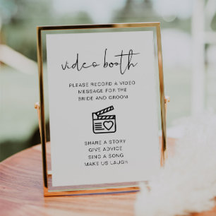 Convites Sinal Mínimo de Booth de Vídeo de Casamento Modern