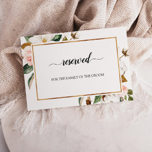 Convites Sinal Reservado de Casamento Floral de Magnolia Bl