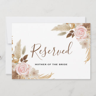 Convites Sinal Reservado de Casamento Floral Mínimo Boho