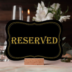 Convites Sinal Reservado de Casamento Gatsby de Dourado e G