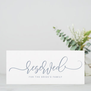 Convites Sinal Reservado de Casamento Script Dusty Blue