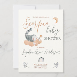 Convites Sinal Zodiac: Scorpio chá de fraldas