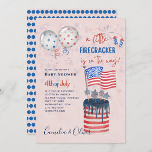 Convites Sinalizador de Bolo do Firecracker Cake em 4 de ju