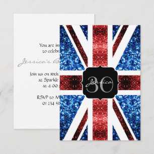 Convites Sinalizador do Reino Unido faíscas azuis brilha M