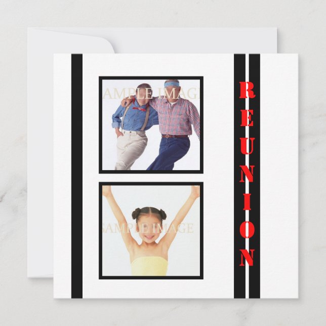 Convites Sindicato da família branca negra PERSONALIZAR (Frente)