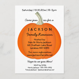 Convites Sindicato da Família de outono ou Abóbora do Parti