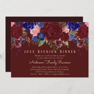 Convites Sindicato da Família Floral de Rosas Rosa Azul