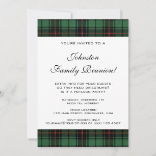 Convites Sindicato da Família Vintage, Padrão de Tartan Dav