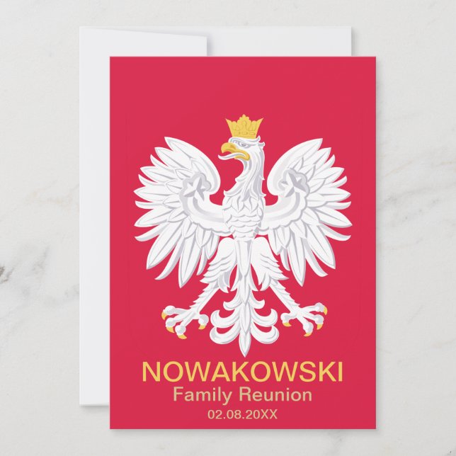 Convites Sindicato da Polônia 🦅 Polski Polônia Crest (Frente)