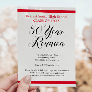 Convites Sindicato de Classe Minimalista de 50 Anos de Pret