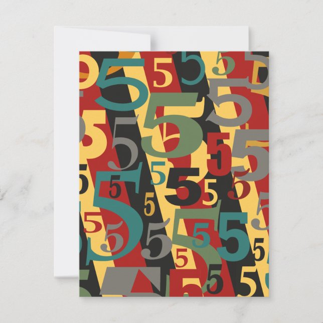 Convites Sinfonia # 5 quintos ou Fiftieth aniversários (Frente)