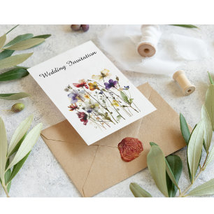 Convites Sinfonia de flor selvagem: Arte de Aquarela Vibran