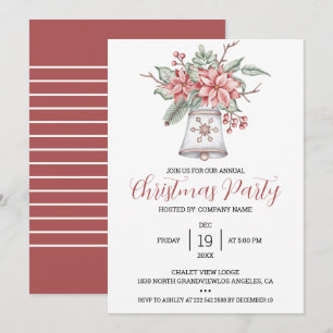 Convites Sino de Natal em aquarela