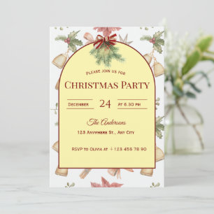 Convites Sinos de Natal Personalizados & Verdejante de Pinh