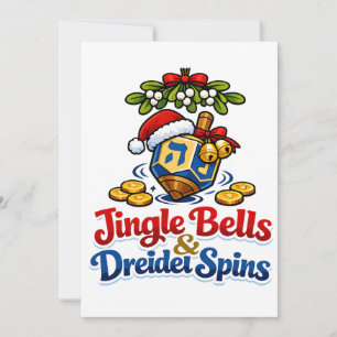 Convites Sinos e giros do Driedel Christmukkah Hanukkah