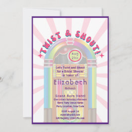 Convites Sinta A Batida! Chá de panela Cosmic Retro 70s