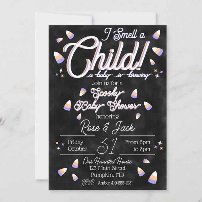 Convites Sinto cheiro de criança (Frente)