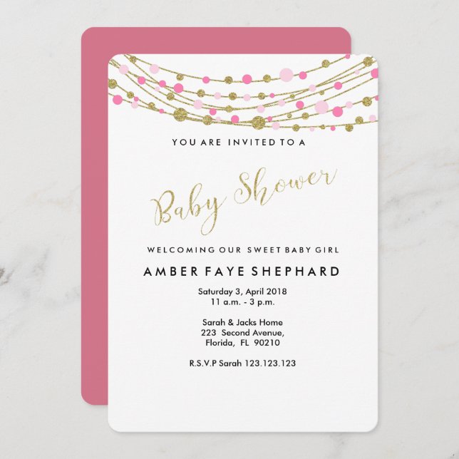 Convites Sip and See convida, novo bebê, festa de boas-vind (Frente/Verso)