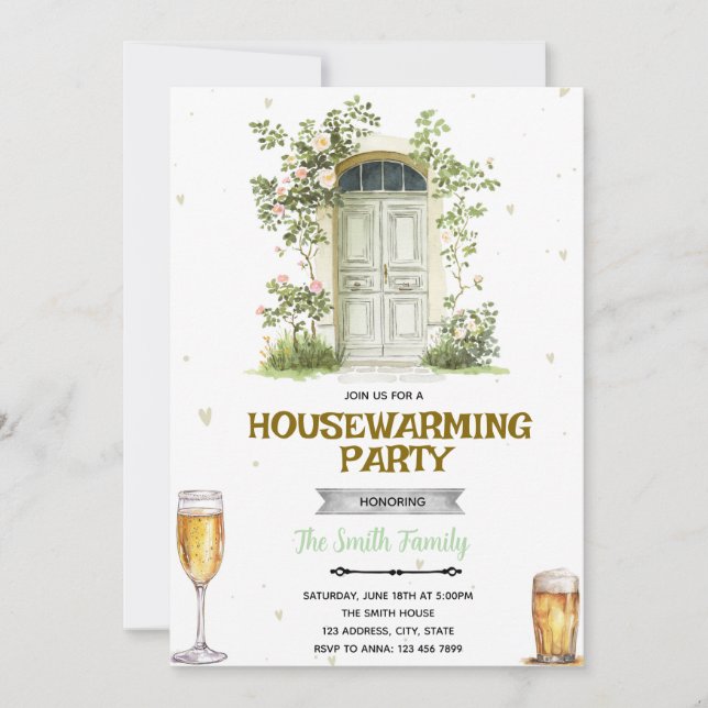 Convites Sip and See Housewarming Invitation (Frente)