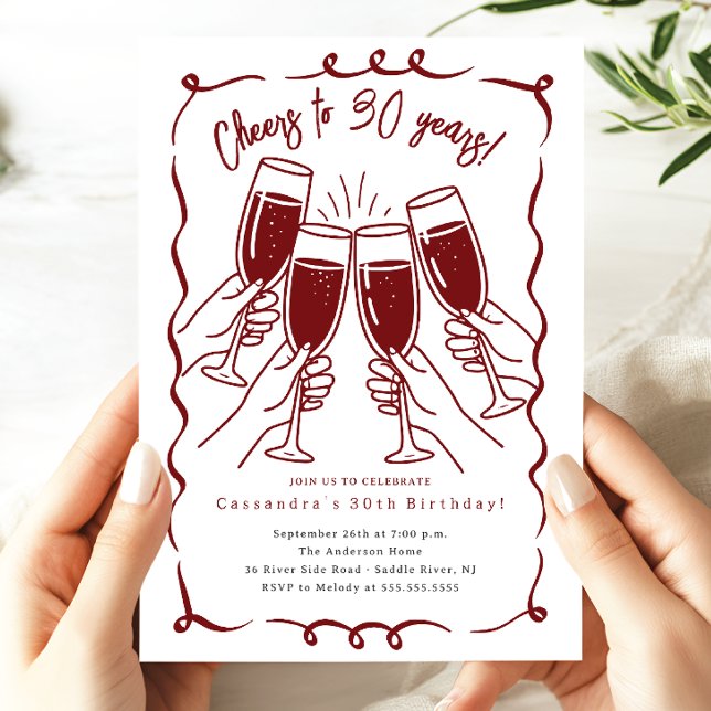 Convites Sip & Celebrate: 30 Anos Aniversário (Criador carregado)