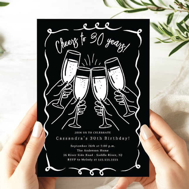 Convites Sip & Celebrate: 30 Anos Aniversário (Criador carregado)
