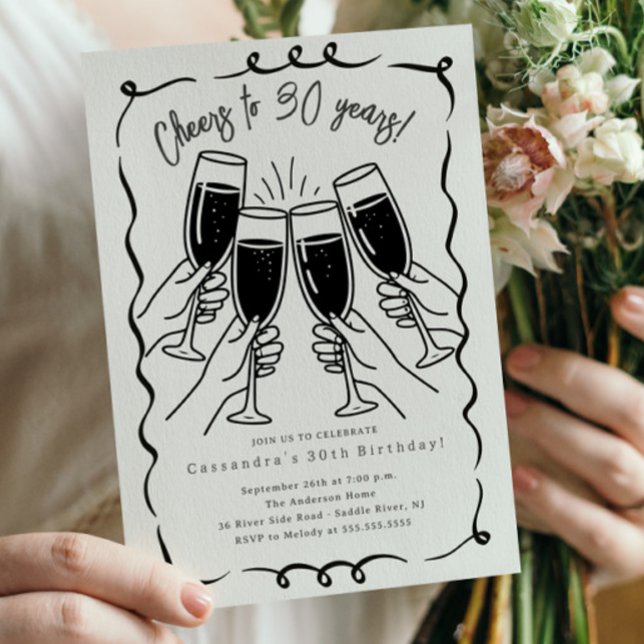 Convites Sip & Celebrate: 30 Anos Aniversário (Criador carregado)