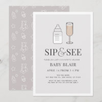 Sip & Consulte Chá de fraldas de Frasco de Champan