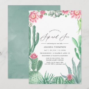 Convites Sip e Consulte o Watercolor Succult