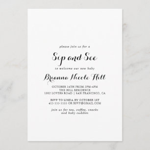 Convites Sip e veja a caligrafia moderna