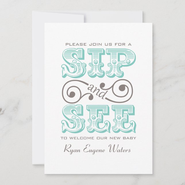 Convites Sip E Veja Visitar Nosso Novo Bebê (Frente)