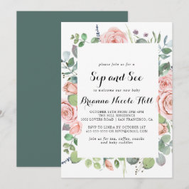 Convites Sip Floral de Breeze de Verão Geométrico