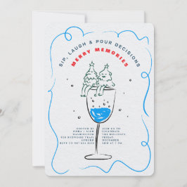 CONVITES SIP, LAUGH & POUR DECISIONS CHRISTMAS PARTY