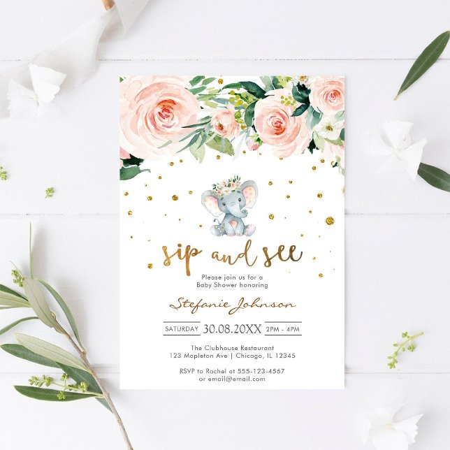 Convites Sip & See Little Peanut Baby Shower Invitation (Criador carregado)