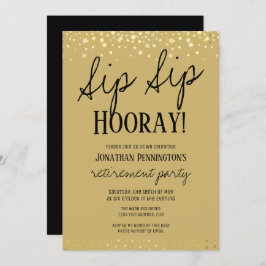 Convites Sip Sip Hooray Elegante Dourado Invit.