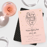 Convites Sip, Sip Hooray Saúde Vinho Negro e Rosa Aniversár<br><div class="desc">Idade à perfeição! Celebrar um aniversário especial com nosso convite de aniversário para o nosso na moda preto, cor-de-rosa e falso vinho de polo dourado. O moderno, na moda e o moderno design de moda apresenta nossa taça de vinho e design tipográfico "Sip, Sip Hooray Cheers! to 40 Anos" Personalize...</div>