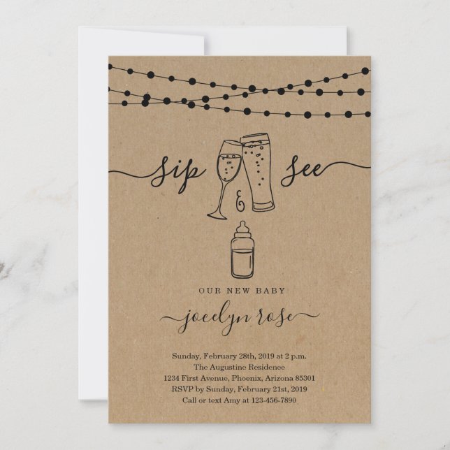 Convites Sip & Veja de bolhas e brechas (Frente)