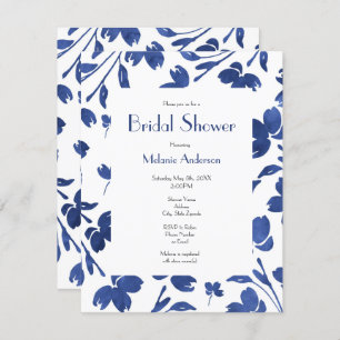 Convites Sistemas de Flores Indigo Watercolor