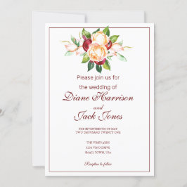 Convites Sistemas de rosa e Berry Watercolor