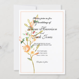 Convites Sistemas de rosa e Berry Watercolor