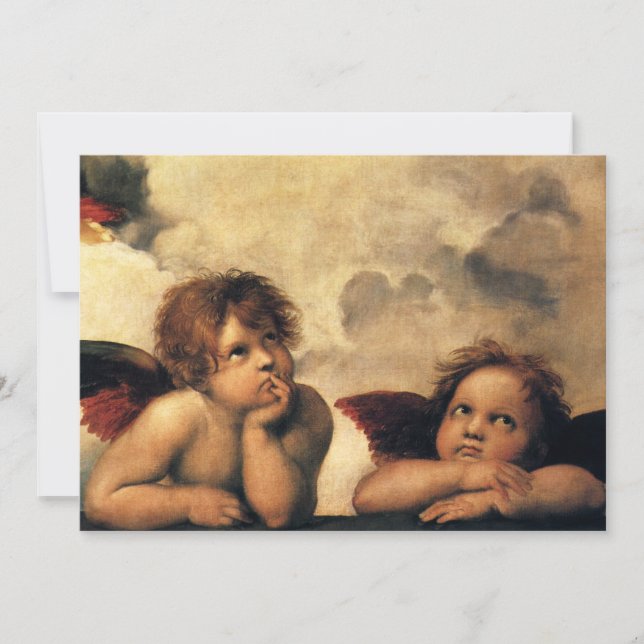 Convites Sistine Madonna Angels por Raphael Sanzio (Frente)
