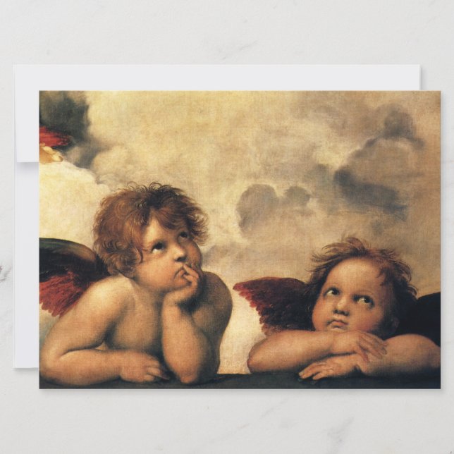 Convites Sistine Madonna Angels por Raphael Wedding (Frente)