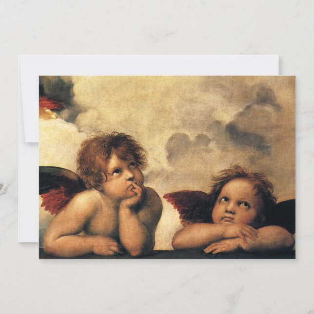 Convites Sistine Madonna Angels por Raphael Wedding (Frente)
